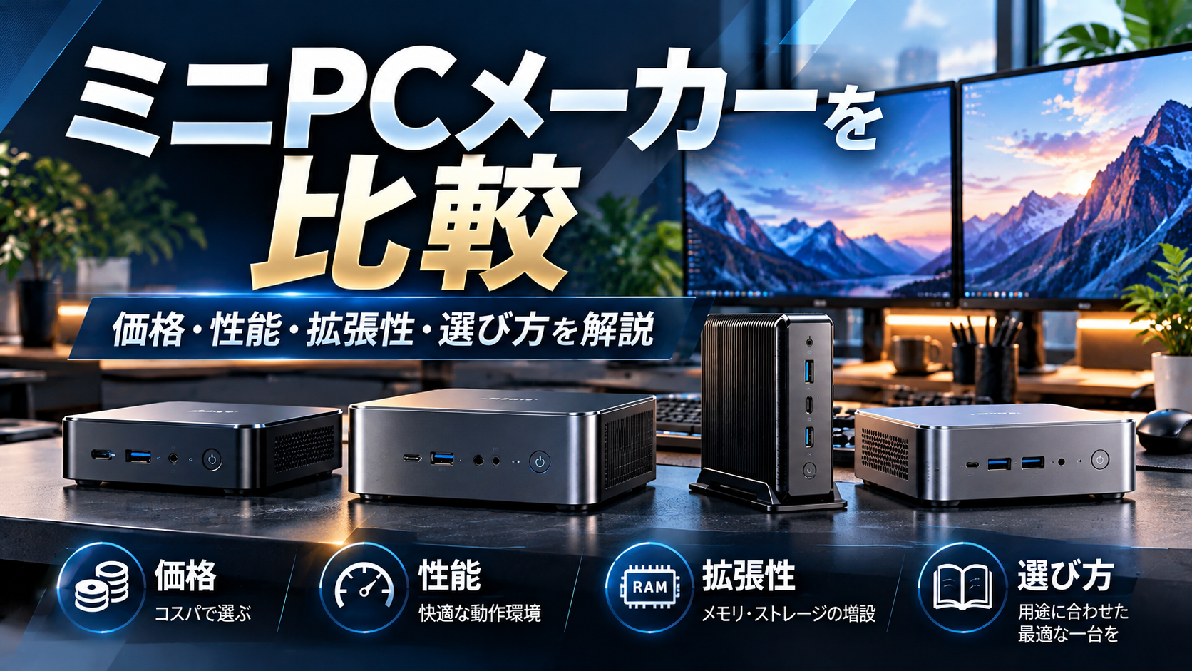 ミニPCメーカーを比較｜MINISFORUMなどの特徴・価格・性能・選び方を解説