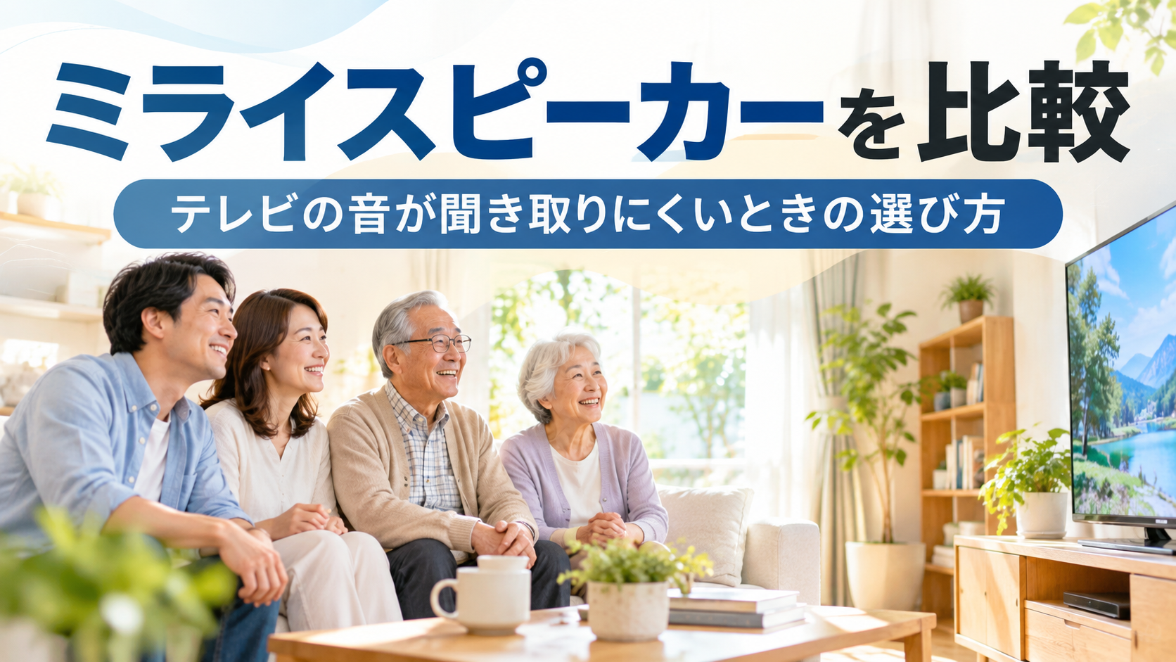 「ミライスピーカーを比較｜テレビの音が聞き取りにくいときの選び方と他社製品との違い」
